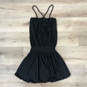 NWT Pink Rose Black Halter Dress, Size Small